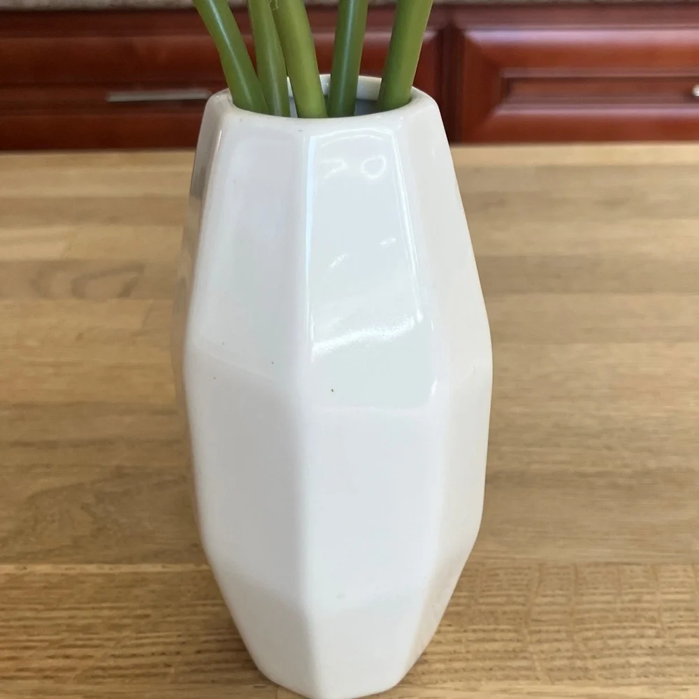 Vintage Ceramic Vase with Pink and White Flowers